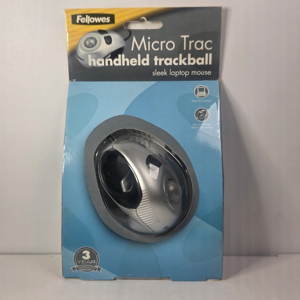Fellowes Micro Trac Handheld Trackball Laptop Mouse 99928 New In Box